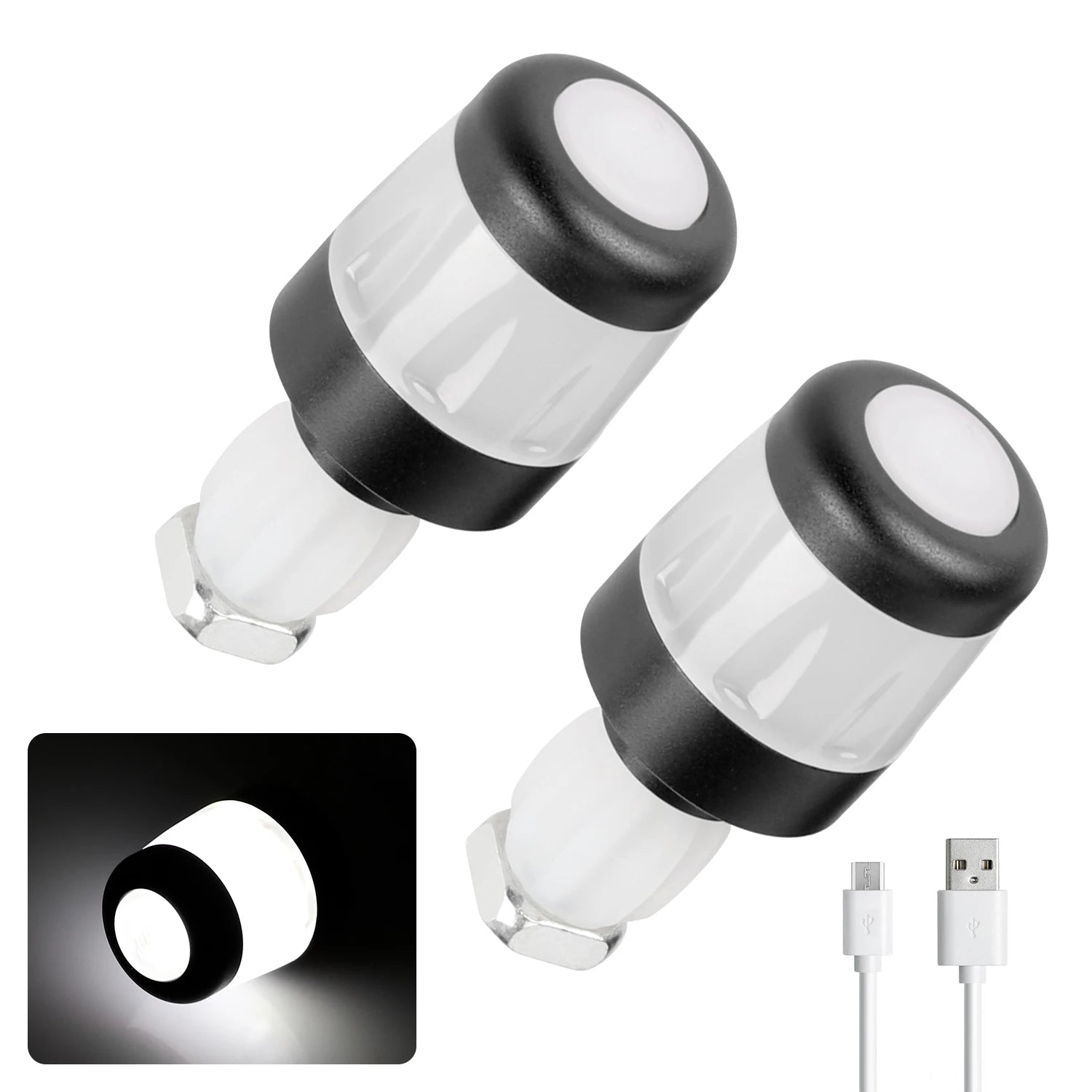 Ulip USB Chargeable Handlebar Grip Night Light Grip Plug Side Indicator Lamp Smart Safety Warning Lights Electric Scooter Light