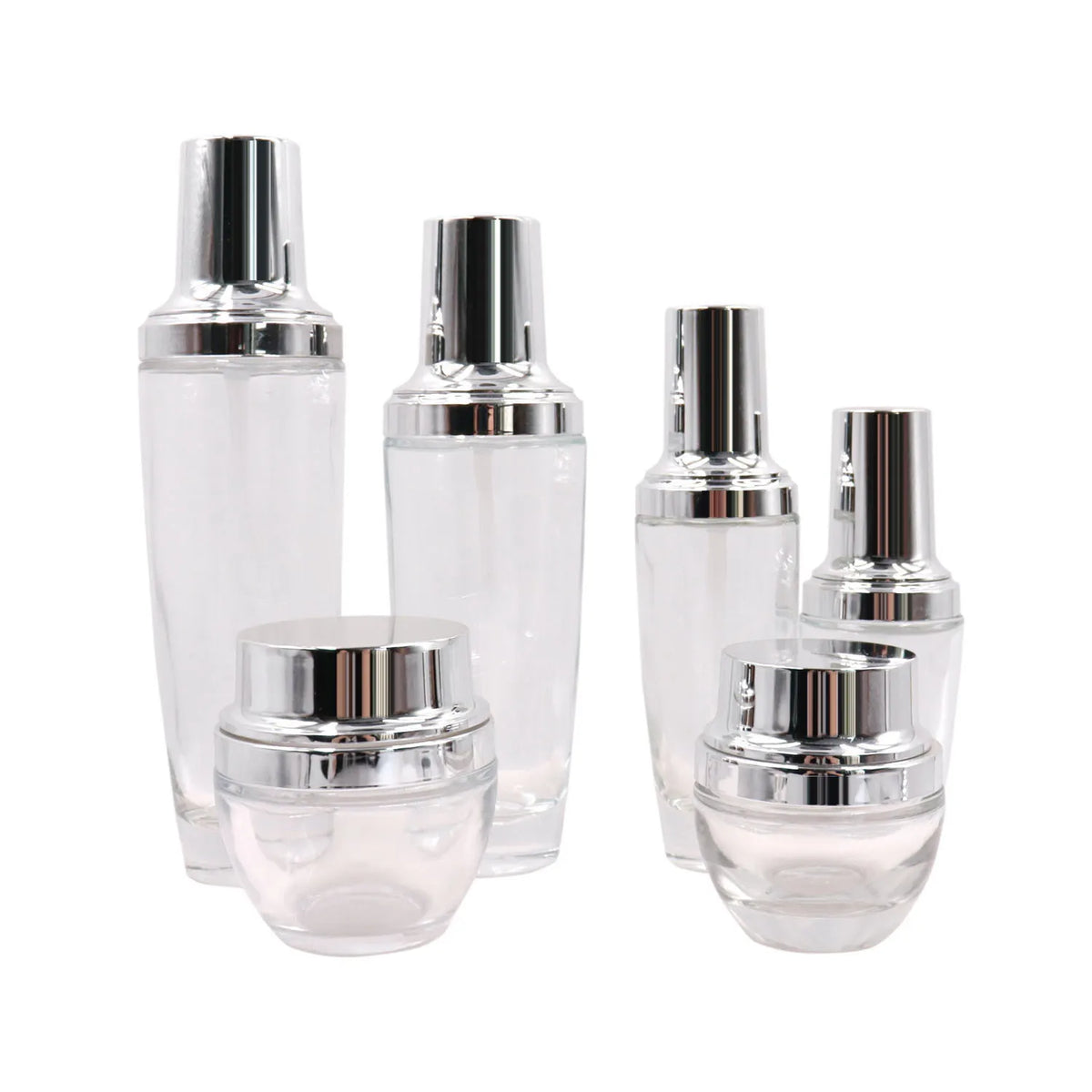 Cosmetic Set Bottles Luxury Cosmetic Packing Set Glass Bottle Cosmetics Bottles and Jars Set