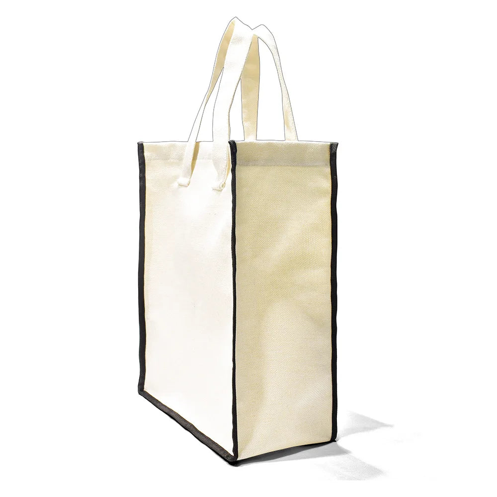 Custom Design Line Cotton Reusable Linen Grocery Tote Bags Diy Photo Printed Sublimation Blank Foldable Shopping Lunch Tote Bag