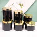 Stock Pet Black Wide Mouth Bottle 250ml 500ml Plastic Bottle Mud Film Cream Amber White Cosmetics Bottle