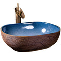 Oval Bathroom Cloakroom Europe Vintage Style Art wash basin Bathroom Sinks Ceramic Counter Top Wash Basin