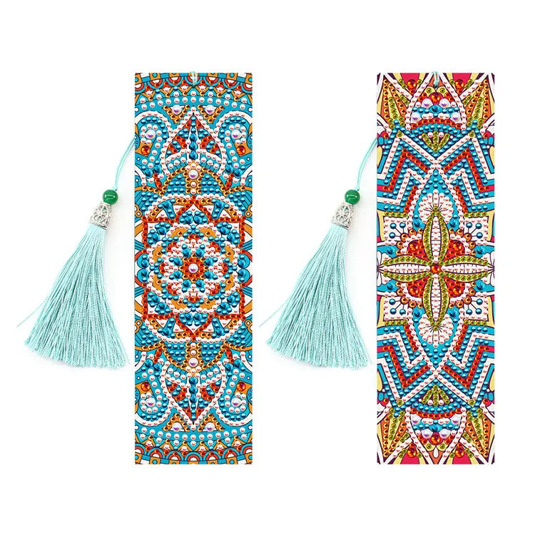 2021 Hot Sell Christmas Gift Custom 5D Diy Mandala Diamond Bookmark Set With Tassels