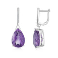 YBO Custom Wholesale Fine Jewelry Vintage Drop Earrings with Natural Amethyst Green Crystal Smoky Quartz for Parties Weddings