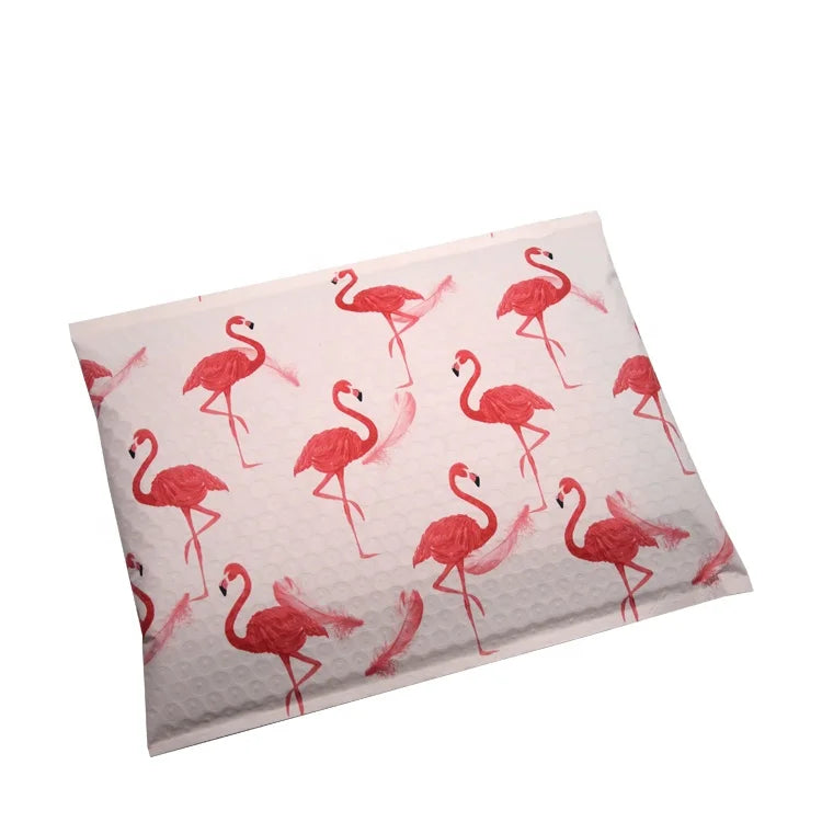 POLY Wholesale Custom Printed Padded Glossy  Envelope Glamour Pink Bubble Mailers With Logo for Shoes & Clothing