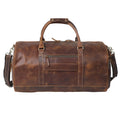 Large Capacity Vintage Crazy-Horse Leather Duffel Bag Stylish Waterproof and Durable Travel Handbag with Zipper Closure
