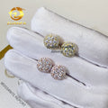 Stylish Luxury Rapper Jewelry in Stock Iced Out Hip Hop Sterling Silver S925 Vvs1 Moissanite Diamond Stud Earrings Men
