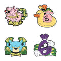 Funny Cartoon Cash USD Dollar Bills Pin Money Alloy Badge