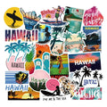 50Pcs Summer Holiday Hawaii Travel Scenery Washi Label for Bottle Cup Computer Suitcase Luggage Laptop Stickers