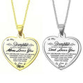 Heart Pendant Mom Necklace to My Daughter Pendant Necklace Heart Dad Mom Daughter's Gift Stainless Steel Necklace