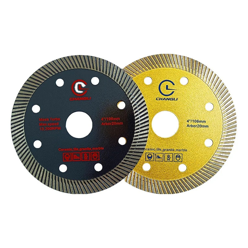 Hot Press 106mm 4INCH Dry Wet Turbo Type  Super Thin Diamond Cutting Disc Saw Blade for Ceramic Porcelain Tile