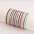 18k Gold Plated 3mm Crystal Cubic Zirconia Claw Bracelet Brass Material Tennis Chain Bracelet for Gift
