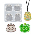 YS Factory Made DIY Animal Head Pendant Mold Silicone Resin Mould Keychain Four Grid Pendant Cat Head Plaster Tool Customization