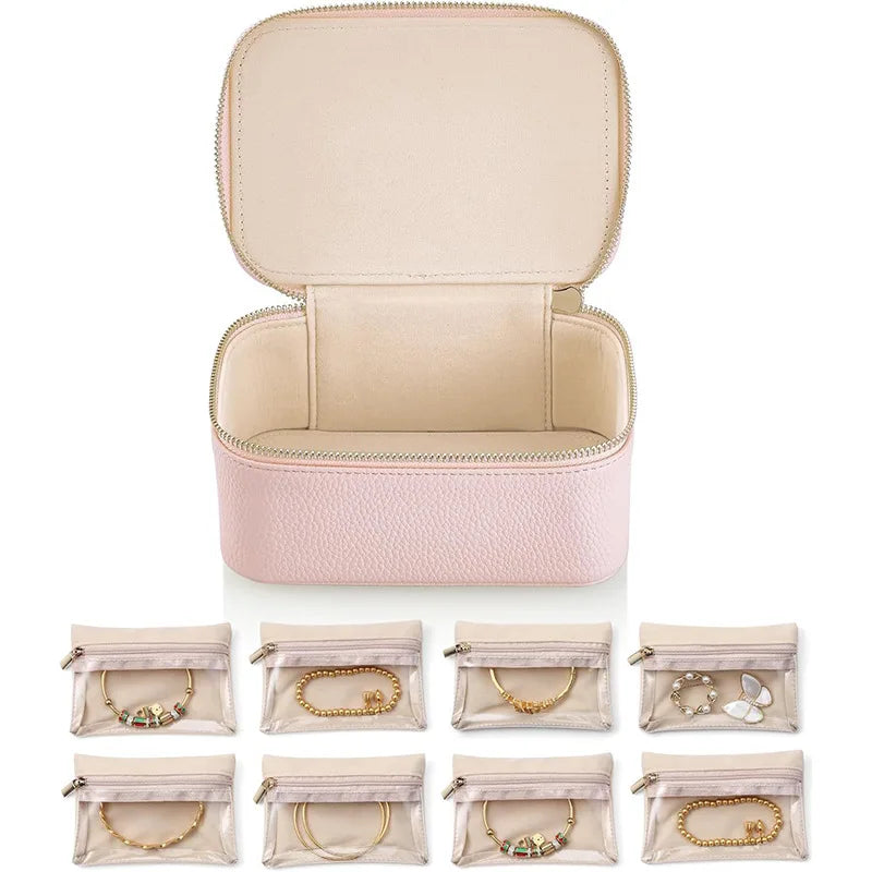 Travel Leather Jewelry Packaging Box Organizer for Necklace Earrings Display Jewelry Holder Custom