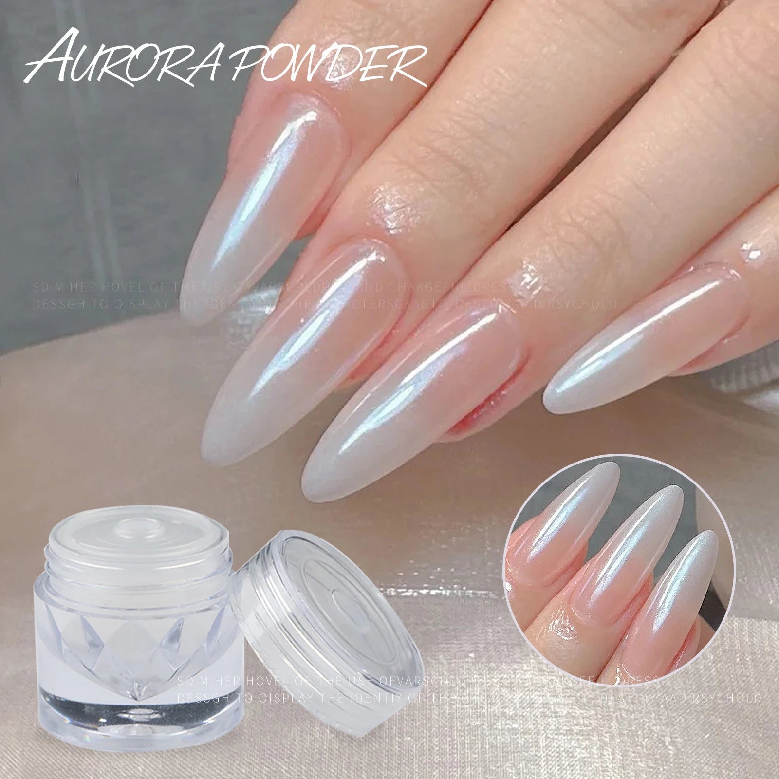 Nail Shop High Brightness Ice Transparent Crystal Powder Mirror Chrome Moonlight White Extreme Light Powder