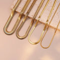 18K PVD Gold Jewelry Plated Minimalist Choker Stainless Steel Flat Snake Chain Necklace for Men Women