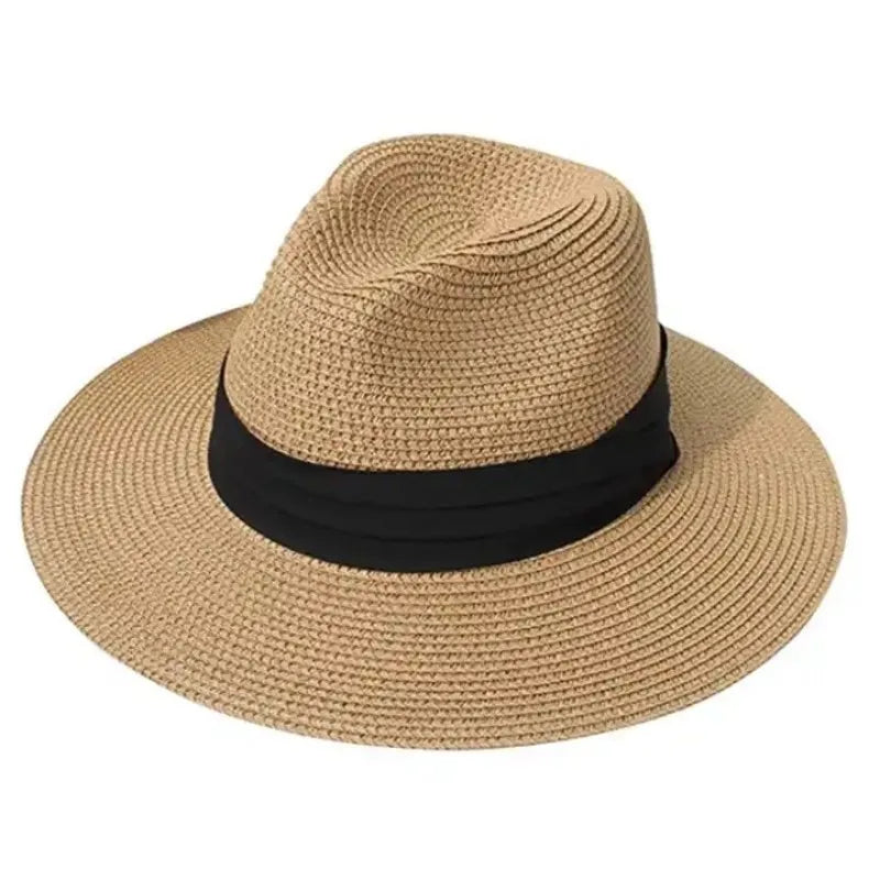 Hot Selling Summer Panama Straw Hat British Men and Women Folding Sunshade Beach Hat