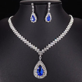New 2023 Korean Style Minimalist Water Droplet Necklace Bride Fashion Jewelry Jewelry Sets for Wedding Luxury Design