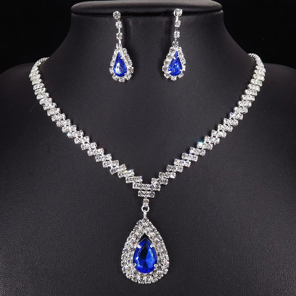 New 2023 Korean Style Minimalist Water Droplet Necklace Bride Fashion Jewelry Jewelry Sets for Wedding Luxury Design