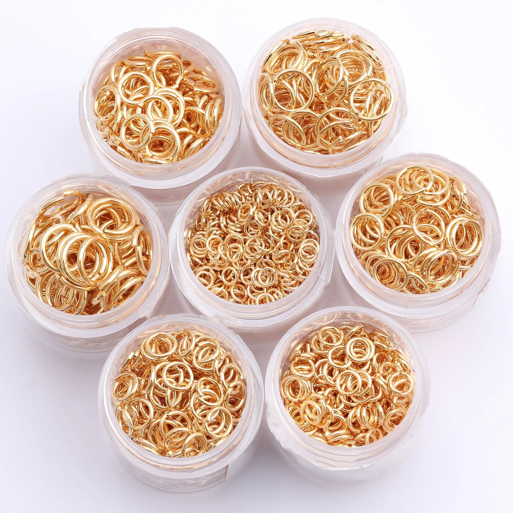 M484  Jewelry Findings ComponentsNot Fade Nickel Free Round Split Ring 18K Gold Plated Open Jump Rings 20g/pack