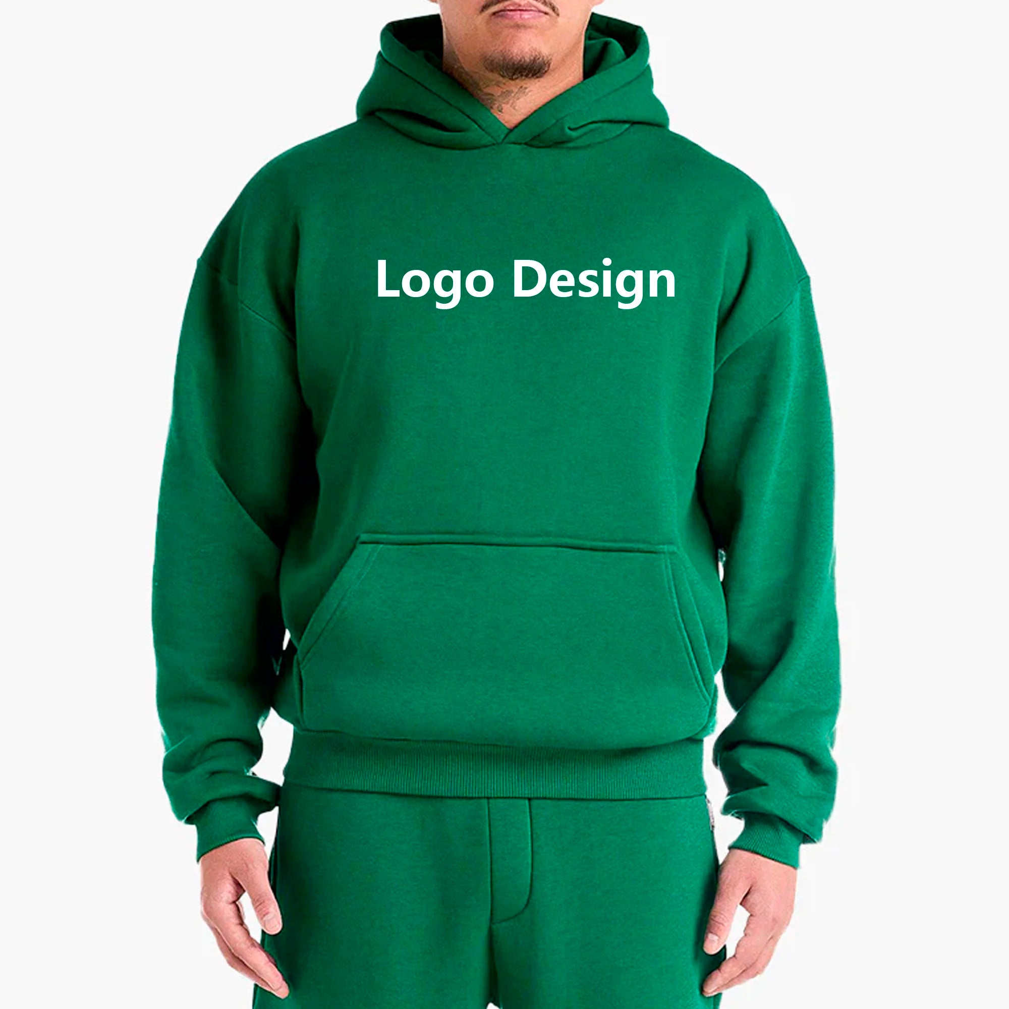 Custom Winter Oversized Drop Shoulder Men 500gsm Thick Fleece Cotton Puff DTF DTG Print Unisex Pullover Hoodies for Streetwear