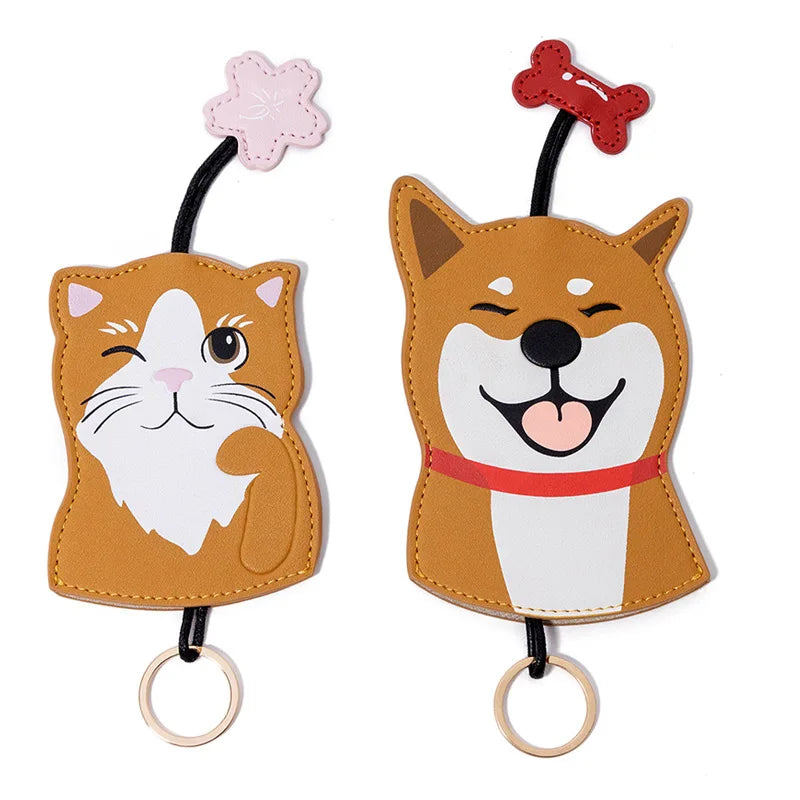 Unisex Pull Type Key Bag Creative Chaigou Simple Key Case Fashion Pullable Leather Car Key Case Storage Bag Key Case