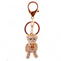 Glitter Bear Crystal Rhinestone Teddy Bear Keychain Cartoon Bling Diamond Bear Key Chain Car Pendant Purse Bag Key Ring Charm