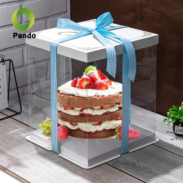 Customized Transparent Paperboard Cake Boxes Folders Custom Printing Embossing Matt Lamination Disposable MOQ 50 Pcs Wholesale