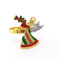 Luxury Christmas Wedding Table Setting Napkin Rings Exquisite Crystal Metal Rhinestone Napkin Holder Angel-Designed Stone