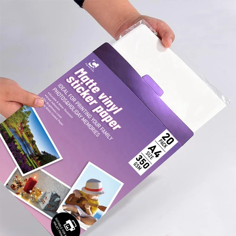 Fanyi New Design Self Adhesive Waterproof Coloured Itech White Printable Matte Glossy Vinyl Sticker Paper Sheets