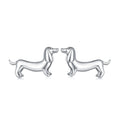 925 Sterling Silver Cute Dachshund Dog Stud Earrings for Women Original Animal Studs Earring Delicate Girl Jewelry Gift SCE1535