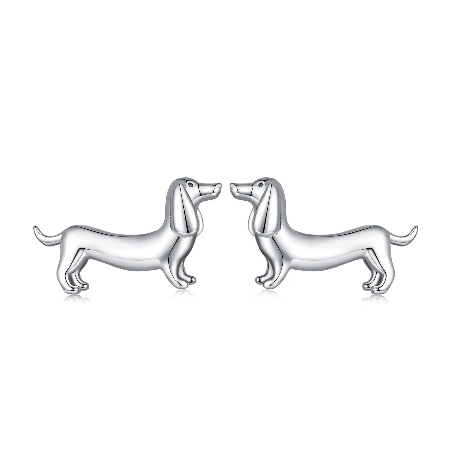 925 Sterling Silver Cute Dachshund Dog Stud Earrings for Women Original Animal Studs Earring Delicate Girl Jewelry Gift SCE1535