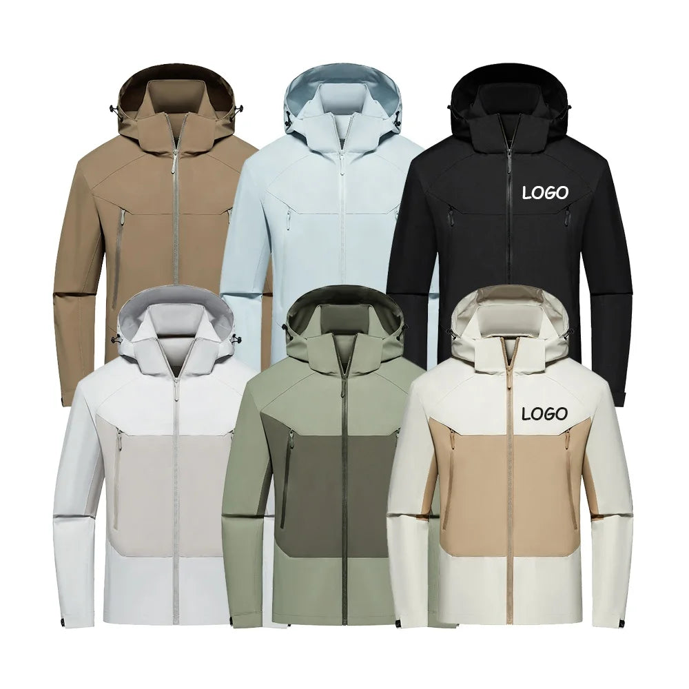 Sports Man Waterproof Jacket Softshell Jacket Custom Plus Size Hooded Windbreaker Sportswear Fall Outdoor Waterproof Jackets