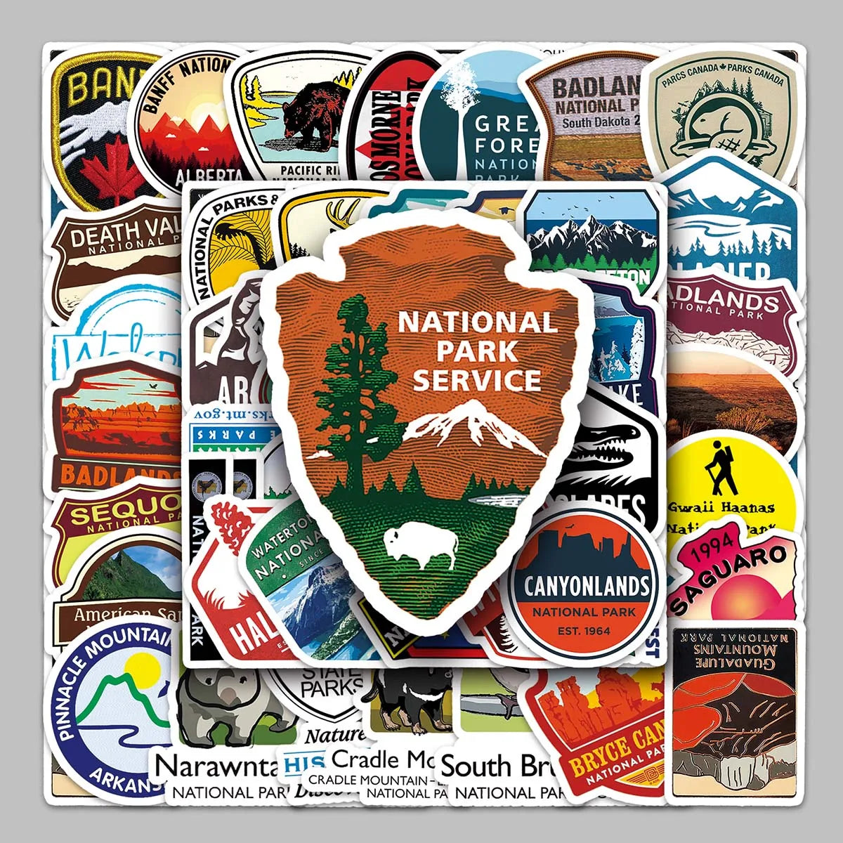 50PSC Factory Direct Sales Outdoor Scenery Self-adhesive National Park Icons Stickers for Luggage Camera Decoration Stickers