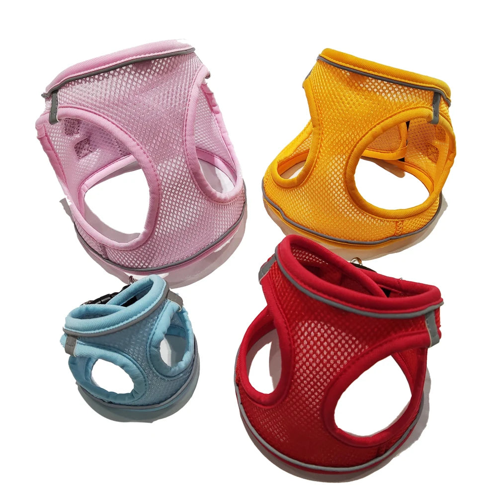 Hot Sale Soft Fabric Breathable Air Mesh Reflective Chest Strap Dog Harness Pet Accessories