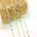 GC014 14K Gold Filled Heart Chain Flat Hammered 2.8mm for Extenders Footage Unfinished Wholesale