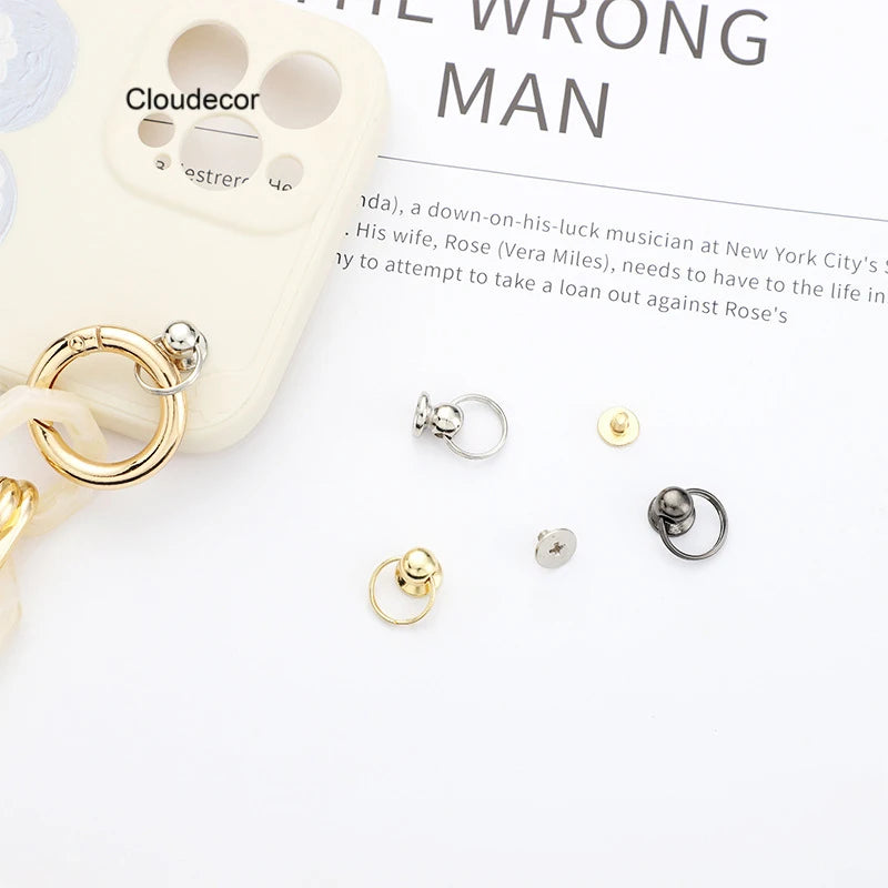 DIY Screw Hardware for Phone Case Accessories Manufacturer Wholesale Silver Gold Black Phone Strap Metal Screw for Phone Chains
