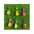 Lovely Simulation Fruits Keychains Cartoon Strawberry Orange Kiwi Pineapple Keyring Car Key Holder Bag Pendants Jewelry