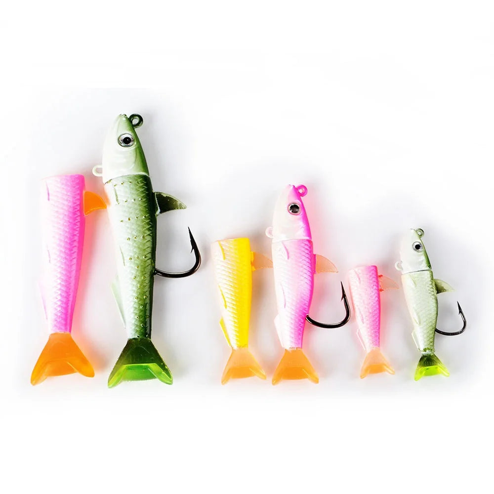 Soft Lure 10g 25g 45g Soft Body Bait Pike Lures Jig Head Hook Bass Fishing Leurre Soft Shad Musky Fishing Tackle Lures