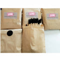50 PCS logo Paper Bag Pack Eco-friendly Bamboo Mascara Wands Brushes Applicators for Eyelash Extension Paper Bag Gift Packing