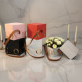 Spot (customizable) Gilded LOVE Gift Box Leather Hand-held Flower Box 2-piece square Gift Packaging Box for Valentine's Day