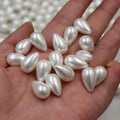 Crystal Glass Pearl Colorful White Water Drop Imitation Shell Pearl Loose Beaded for Earrings Pendant Hairpin Material