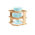 Modern 3-Tier Bamboo Wood Plate Dish Storage Rack Functional Corner Kitchen Home Organizer Factory Storage Holders Racks