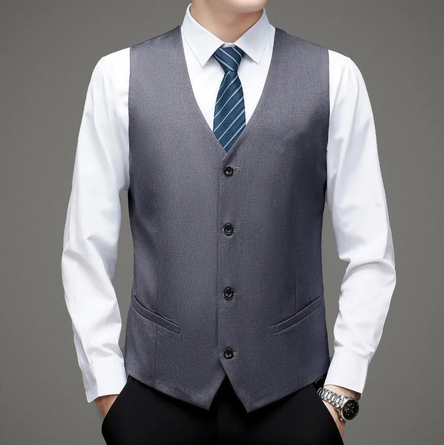 2025 Men's Vest New Product Slimming Men's Work Clothes Suit Vest Men's Professional Clothing Customization