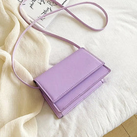 New 2022 Solid Color Summer Portable Small Square Messenger Ladies Purses and Handbags Sling Bags for Women