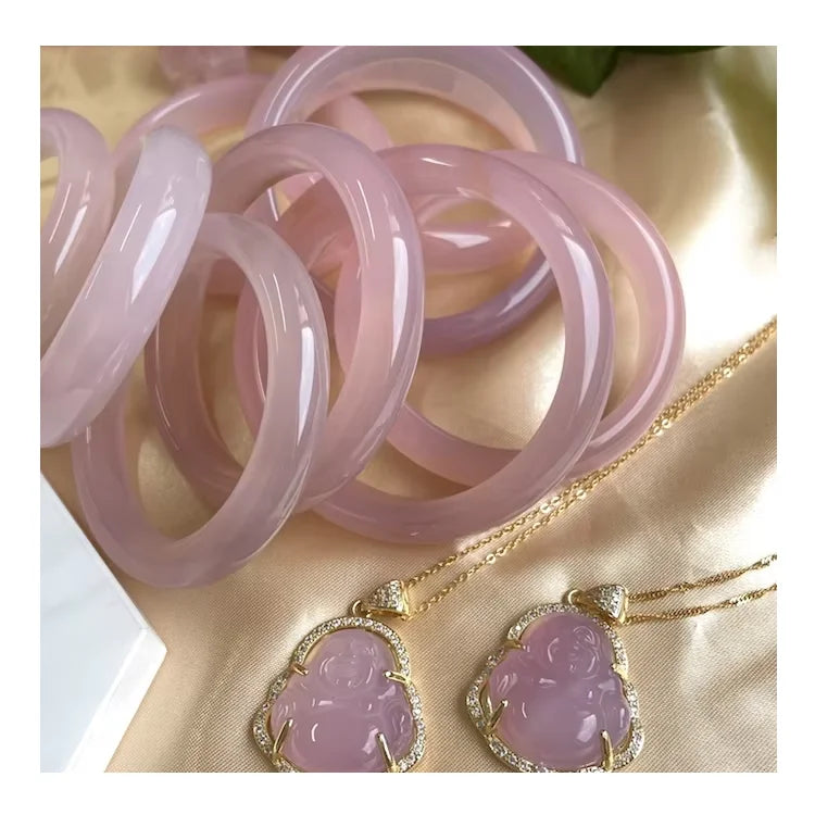 Wholesale Wide Jade Bangles 2021 pink Jade Bangle Good Quality Chinese Real Jade Bangle Women Charm