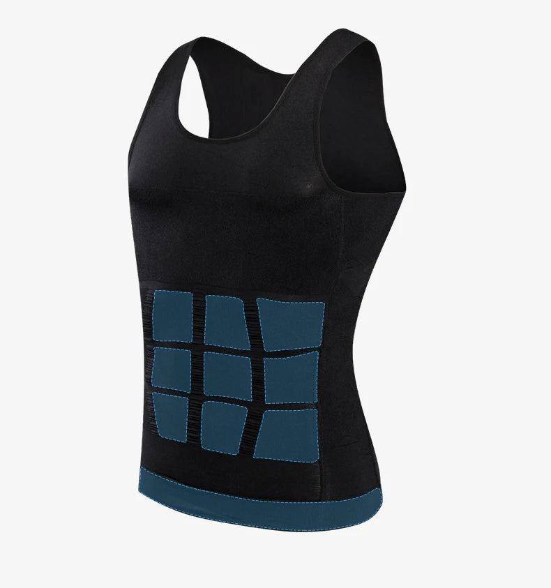 New Men's Sports Tummy Control Body Shaper Knitted Spandex Sauna Vest Breathable Protective Shapewear