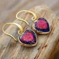 Natural Stone Drop Earrings Handmade Personalized Classic Women Heart Shape Jasper Dangle Gemstone Heart Earrings for Women