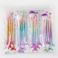 New Professional Mermaid Style Face & Eye Makeup Brush Set with Fan Brush 6-Piece Synthetic Hair Private Label Mascara