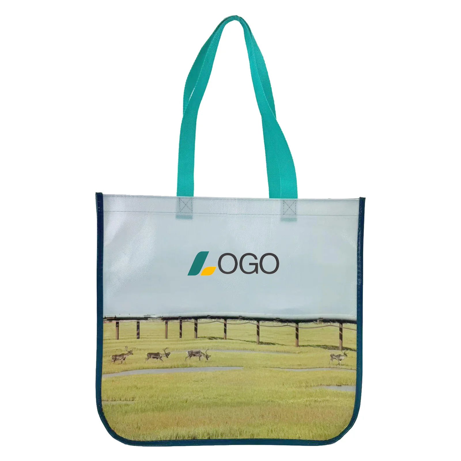Lemon Eco-Friendly Reusable Non-Woven Tote Shopping Bag Custom Logo PP Laminated Letter Pattern for Supermarket Shopping Gifts