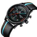 OEM Accept NIBOSI 2389 Hot Sale Men Quartz Watch Fashion  Chronograph Waterproof Leisure Sports Leather Watch Relogio Masculino